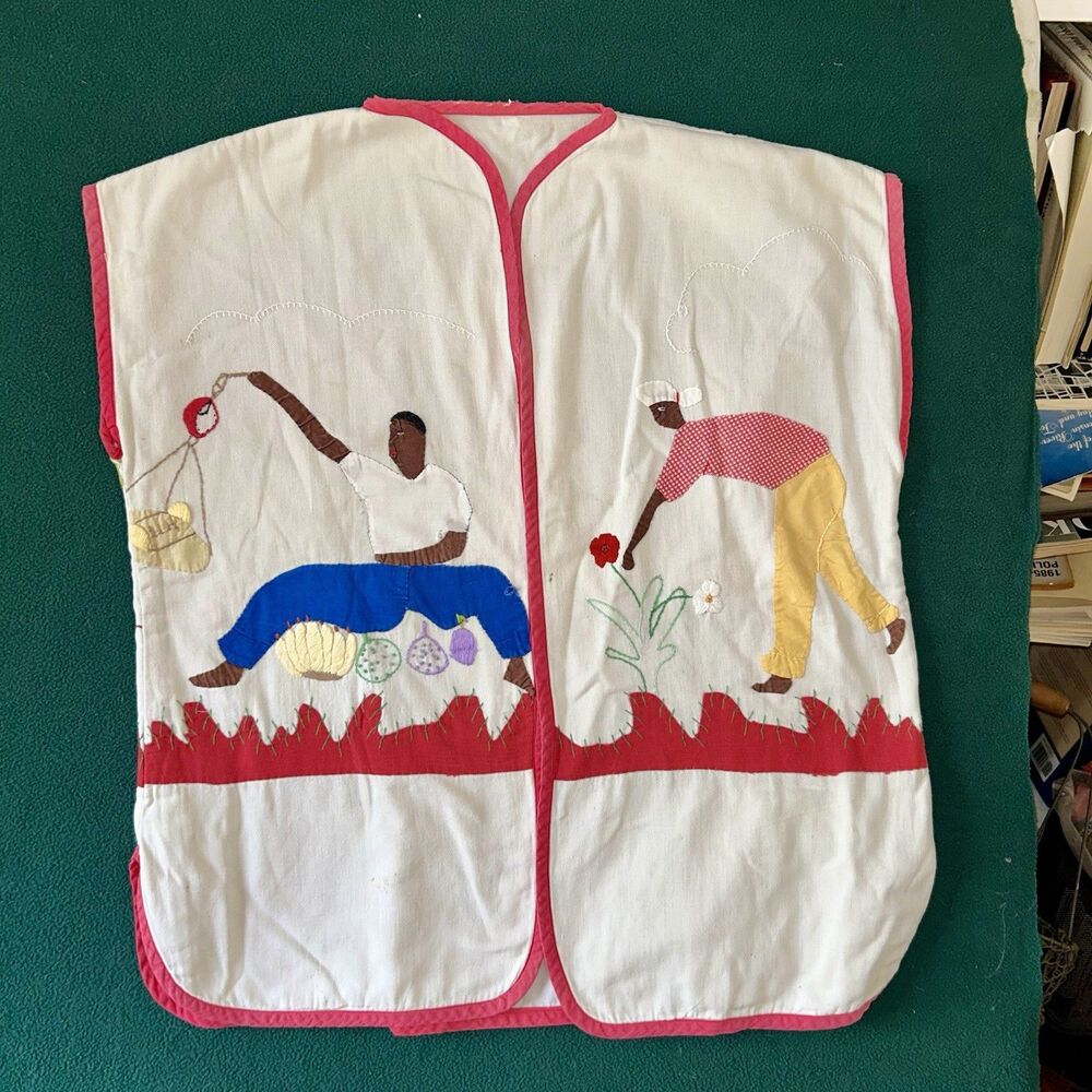 Vintage African American Wearable Folk Art Americana Farm Workers Hand Sewn Vest
